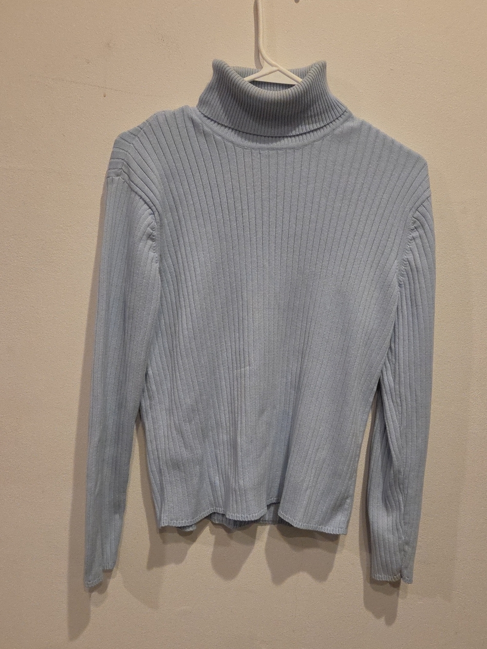 Talbots Light Blue Ribbed Turtleneck Sweater